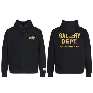 Gallery Dept Black Hoodie Sweatshirt Unisex Casual Wear