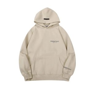 Fear of God Essentials Beige Pullover Hoodie Sweatshirt