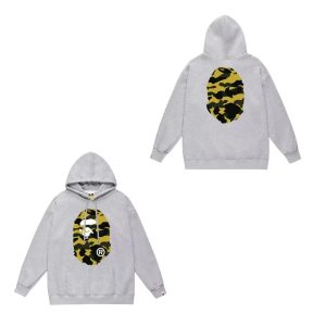 A Bathing Ape Camo Ape Head Grey Hoodie