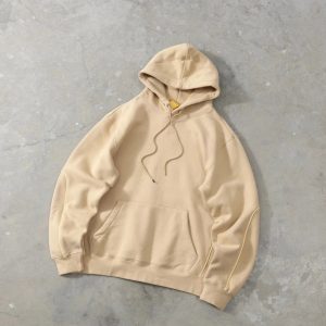 Nike Beige Pullover Hoodie Fleece Sweater