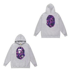 A Bathing Ape Gray Camo Shark Hoodie