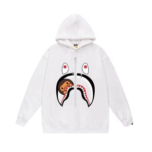 A Bathing Ape White Shark Baby Milo Pullover Hoodie