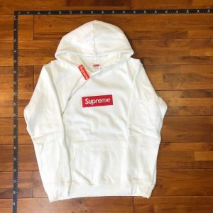 Supreme White Box Logo Pullover Hoodie Sweater