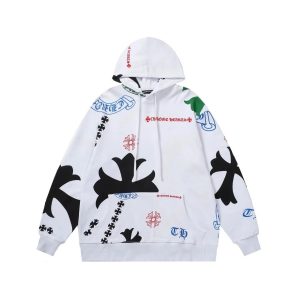 Chrome Hearts White Graphic Print Hoodie Pullover