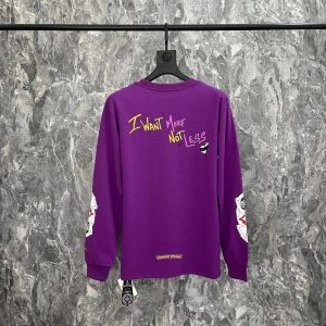 Chrome Hearts Purple Long Sleeve Graphic T-Shirt