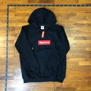 Supreme Box Logo Black Pullover Hoodie Streetwear