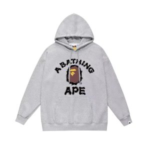 A Bathing Ape Gray Hoodie Streetwear Pullover