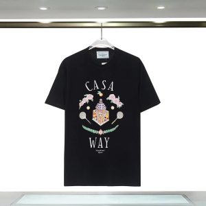 Casablanca Casa Way Black Graphic Cotton Crew Neck T-Shirt