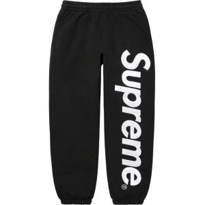 Supreme Black Logo Sweatpants Joggers Casual Track Pants