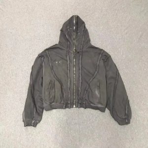 Chrome Hearts Gothic Zip Up Black Hoodie