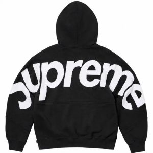Supreme Black Big Logo Pullover Hoodie Sweater