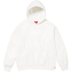 Supreme White Box Logo Pullover Hoodie Sweatshirt