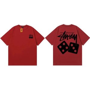 Stussy Dice Graphic Red Short Sleeve T-Shirt