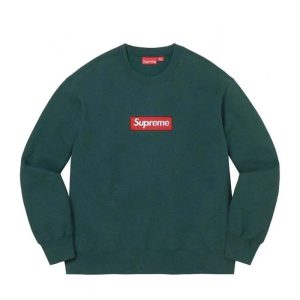 Supreme Box Logo Green Crewneck Sweatshirt