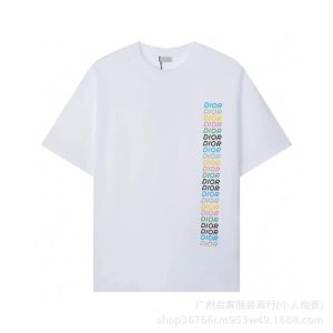 Dior White Cotton Printed Logo T-Shirt for Men