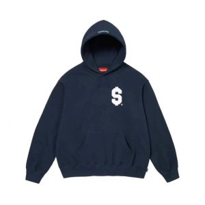 Supreme S Logo Navy Pullover Hoodie Sweatshirt