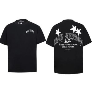 Cole Buxton Black Star Graphic Cotton T-Shirt for Men