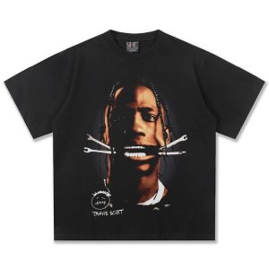 Saint Michael Travis Scott Graphic Black T-Shirt