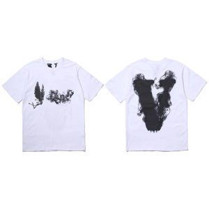 Vlone White Smoke V Graphic Cotton T-Shirt