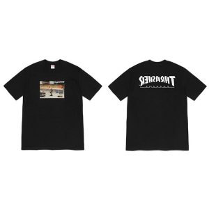 Supreme Thrasher Black Graphic Logo T-Shirt