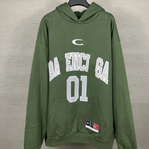 Balenciaga Green 01 Logo Oversized Pullover Hoodie