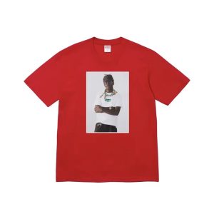 Supreme Red Photo Graphic Cotton T-Shirt