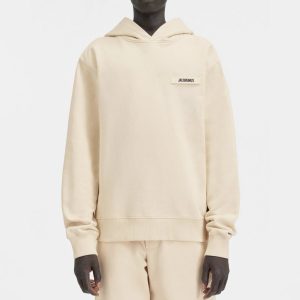 Jacquemus Beige Logo Patch Pullover Hoodie Sweatshirt