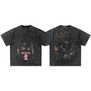 Saint Michael Travis Scott Batman Washed Black T-Shirt