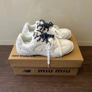 New Balance x Miu Miu White Sneakers Shoes