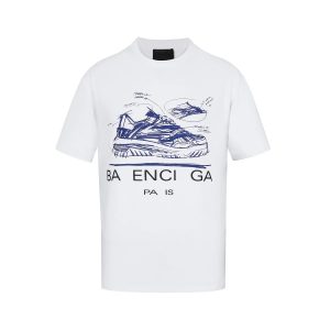 Balenciaga White Sneaker Sketch Graphic T-Shirt