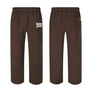 Broken Planet Brown Logo Wide Leg Sweatpants