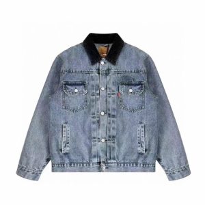 Stussy Vintage Denim Jacket Men Casual Streetwear