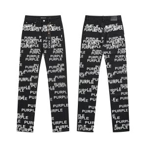 Purple Brand Black Logo Print Denim Jeans Pants