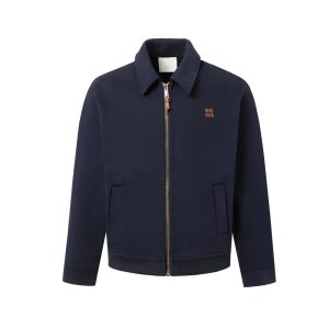 Miu Miu Navy Zip Up Logo Jacket