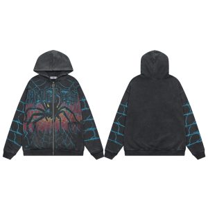 Valley Fest Spider Graphic Zip Hoodie Black