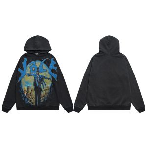 Valley Gothic Graphic Black Pullover Hoodie Streetwear