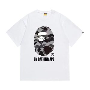 A Bathing Ape Camo Ape Head White T-Shirt
