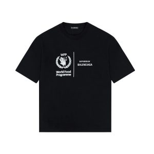Balenciaga WFP Logo Black Cotton T-Shirt