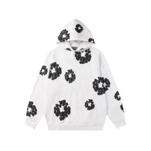 DenimTears White Flower Print Pullover Hoodie