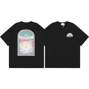 Casablanca Black Graphic T-Shirt Sunset Back Print