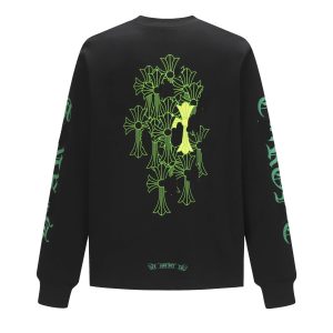 Chrome Hearts Black Green Cross Print Sweatshirt