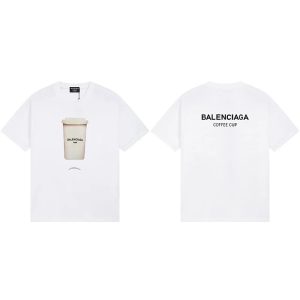 Balenciaga Coffee Cup Print White T-Shirt