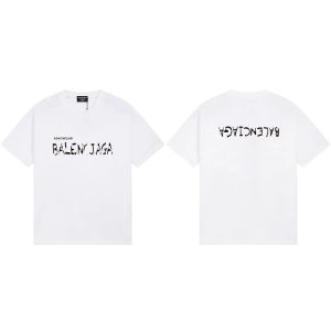 Balenciaga White Logo Graphic Short Sleeve T-Shirt