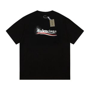 Balenciaga Black Logo Graphic Short Sleeve T-Shirt