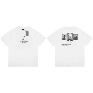Balenciaga Music Graphic White Cotton T-Shirt