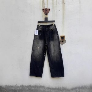 Acne Studios Black Washed Paint Splatter Jeans