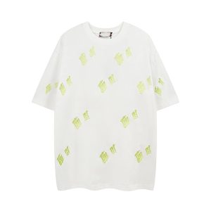Gucci White Green Logo Print Cotton T-Shirt Men