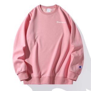 Champion Pink Crewneck Sweatshirt Casual Pullover Sweater