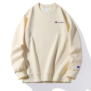 Champion Cream Crewneck Sweatshirt Pullover Sweater