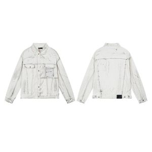 Purple Brand White Denim Trucker Jacket